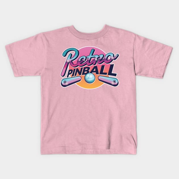 Retro Pinball Kids T-Shirt by RockabillyM